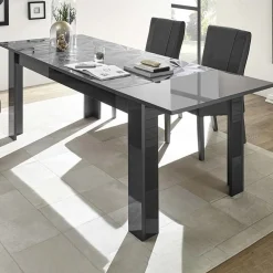 Tavolo allungabile 137/185cm moderno grigio con serigrafia Marvis