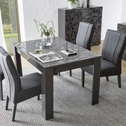 Tavolo allungabile 137/185cm moderno grigio con serigrafia Marvis