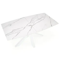 Tavolo allungabile 160/200cm moderno effetto marmo bianco Lucinda