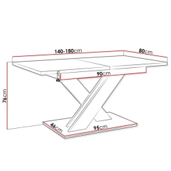 Tavolo allungabile 140/180cm rettangolare bianco lucido Ivonne