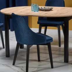 Tavolo allungabile 102/142cm rotondo moderno rovere nero Lucci