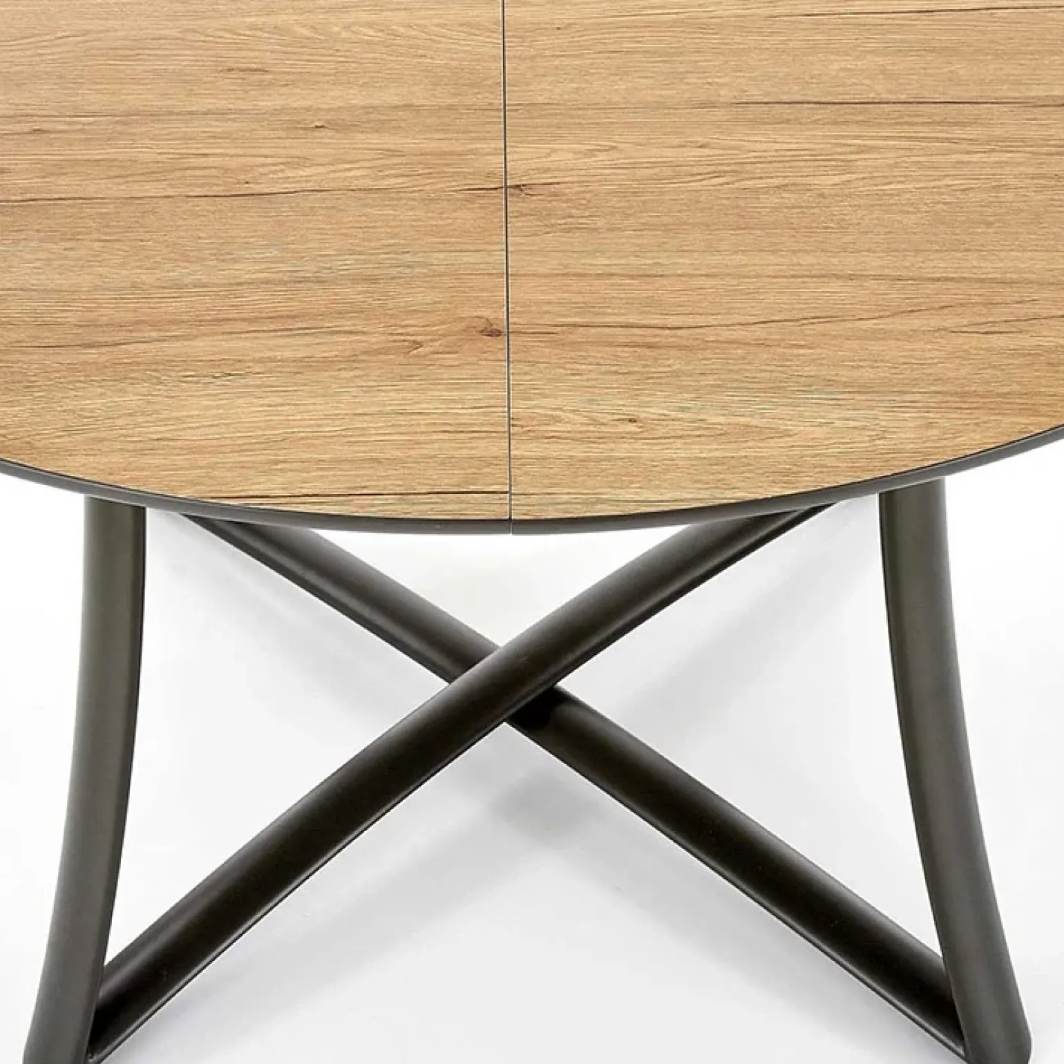 Tavolo allungabile 118/148cm rotondo rovere antracite nero Ortensia Gihome®