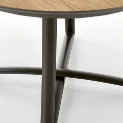 Tavolo allungabile 118/148cm rotondo rovere antracite nero Ortensia Gihome®