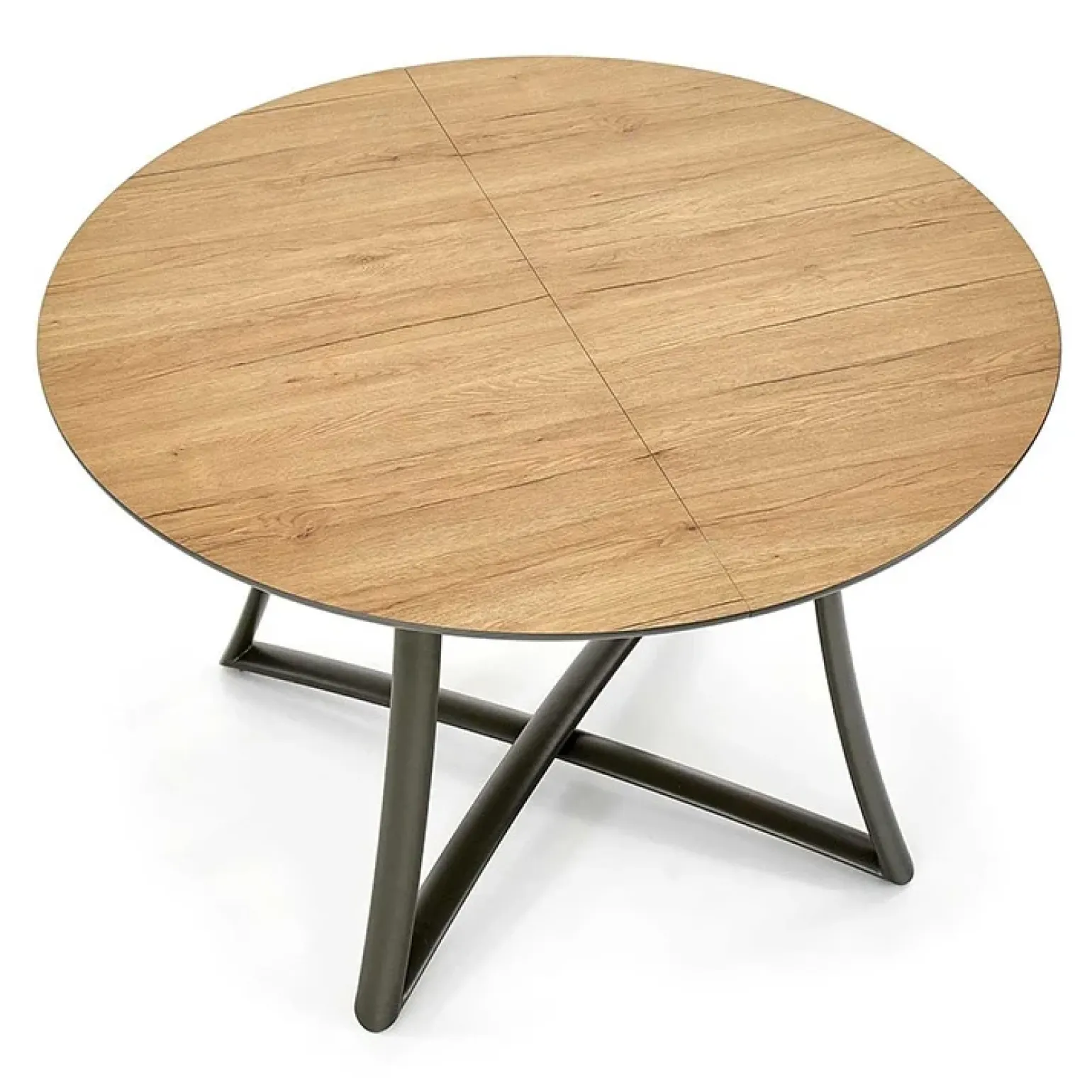 Tavolo allungabile 118/148cm rotondo rovere antracite nero Ortensia Gihome®