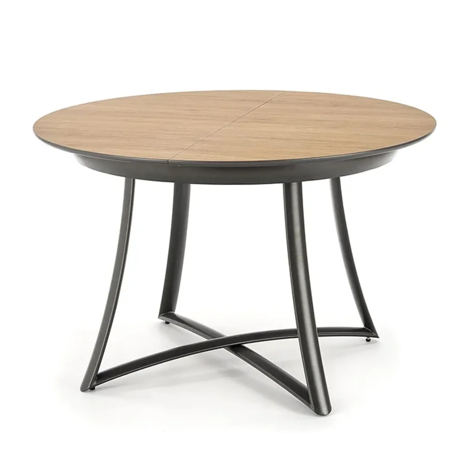 Tavolo allungabile 118/148cm rotondo rovere antracite nero Ortensia Gihome®