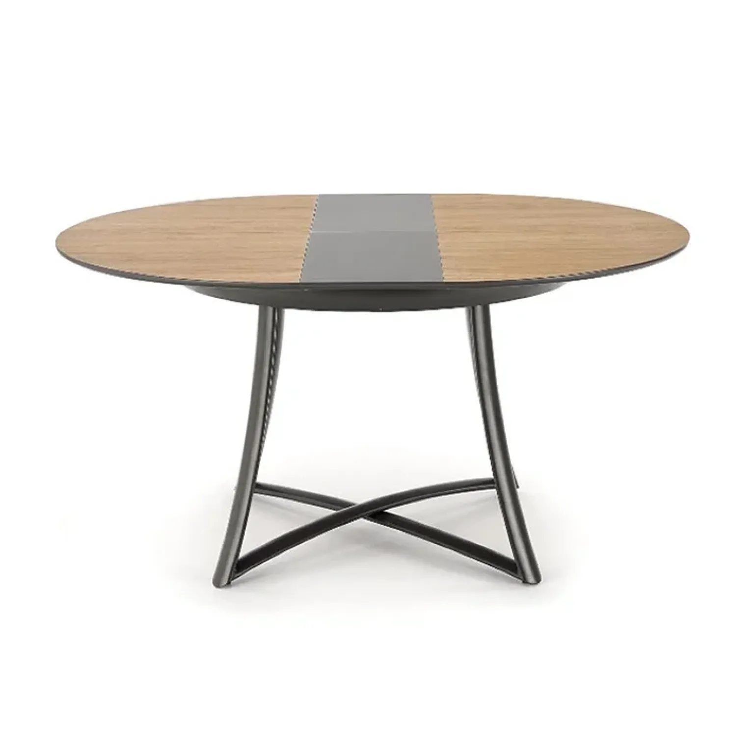 Tavolo allungabile 118/148cm rotondo rovere antracite nero Ortensia Gihome®