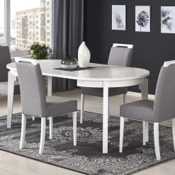 Tavolo allungabile 100/200cm rotondo moderno bianco Robin