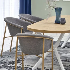 Tavolo allungabile 100/250cm rotondo rovere dorato bianco Sarajevo