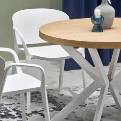Tavolo allungabile 100/250cm rotondo rovere dorato bianco Sarajevo