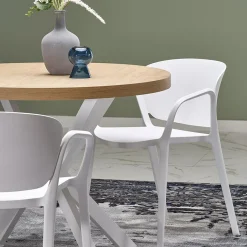 Tavolo allungabile 100/250cm rotondo rovere dorato bianco Sarajevo