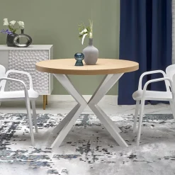 Tavolo allungabile 100/250cm rotondo rovere dorato bianco Sarajevo