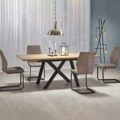 Tavolo allungabile 160/200cm rovere naturale acciaio nero Cornet