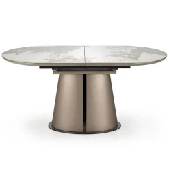 Tavolo allungabile da pranzo 160/200cm marmo bianco beige Iolanda