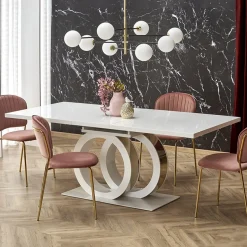 Tavolo allungabile moderno 160/200cm bianco oro Malvasia