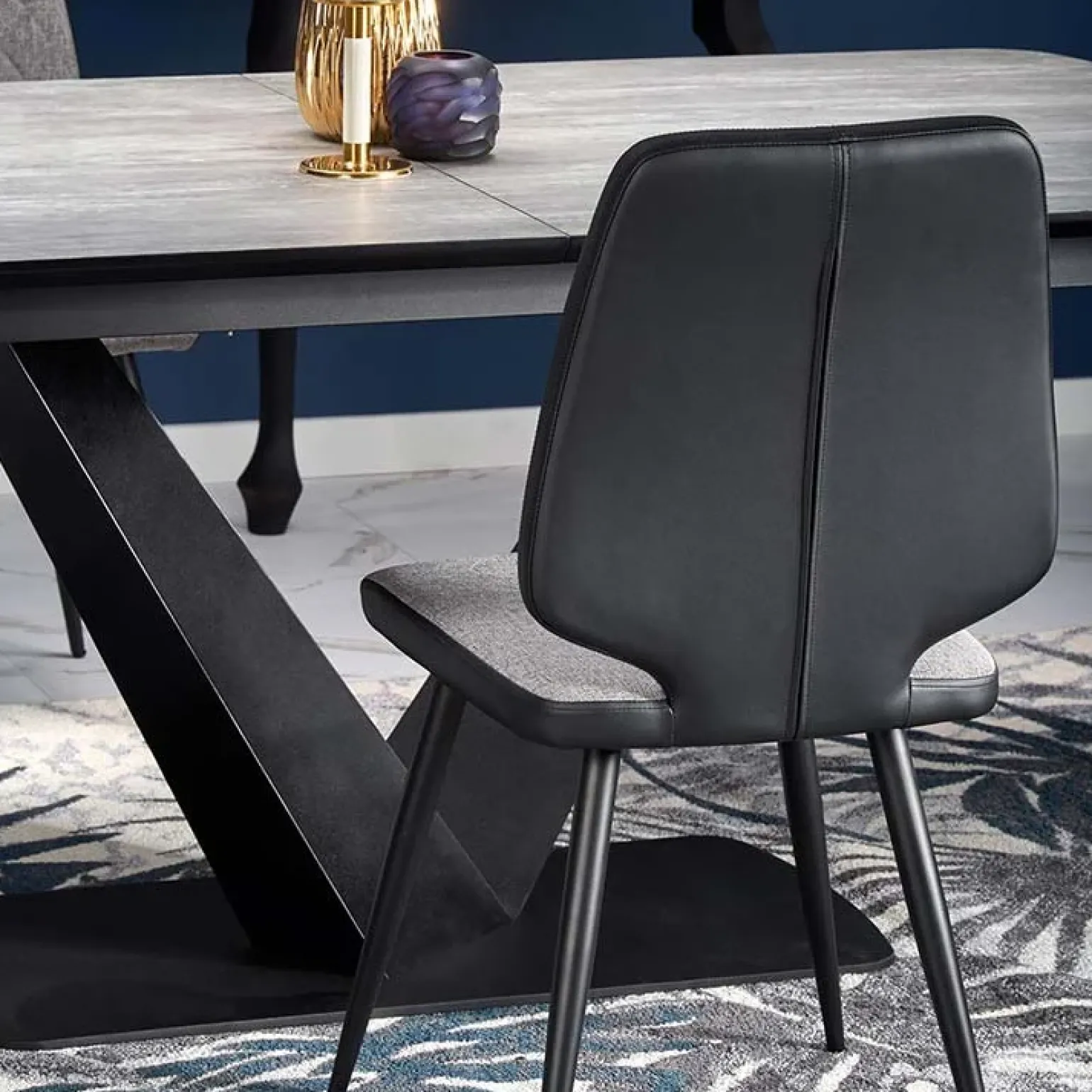 Tavolo allungabile moderno 180/230cm grigio scuro nero Zara