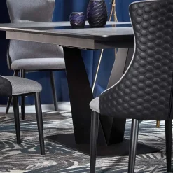 Tavolo allungabile moderno 180/230cm grigio scuro nero Zara