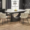 Tavolo allungabile moderno 160/220cm marmo bianco nero Isaia