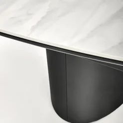 Tavolo allungabile moderno 160/220cm marmo bianco nero Isaia