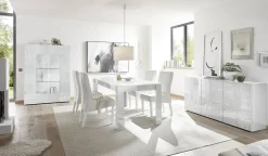 Tavolo 137/185cm allungabile da pranzo bianco laccato lucido Paradise