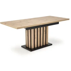 Tavolo 130/180cm allungabile da pranzo rovere chiaro nero Harbin