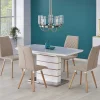Tavolo 140/180cm allungabile moderno bianco lucido quercia Driade