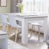 Tavolo 140/190cm allungabile moderno bianco opaco cemento Zander