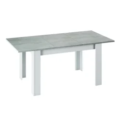 Tavolo 140/190cm allungabile moderno bianco opaco cemento Zander