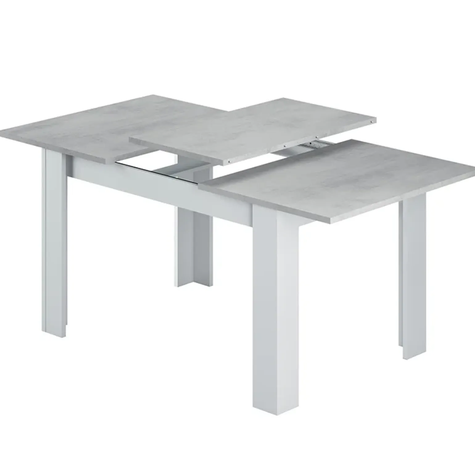 Tavolo 140/190cm allungabile moderno bianco opaco cemento Zander