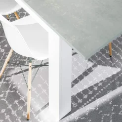 Tavolo 140/190cm allungabile moderno bianco opaco cemento Zander