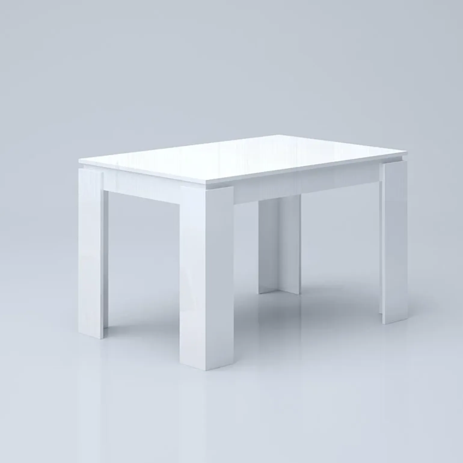 Tavolo 120/160cm allungabile moderno legno bianco lucido Atena