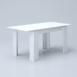 Tavolo 120/160cm allungabile moderno legno bianco lucido Atena