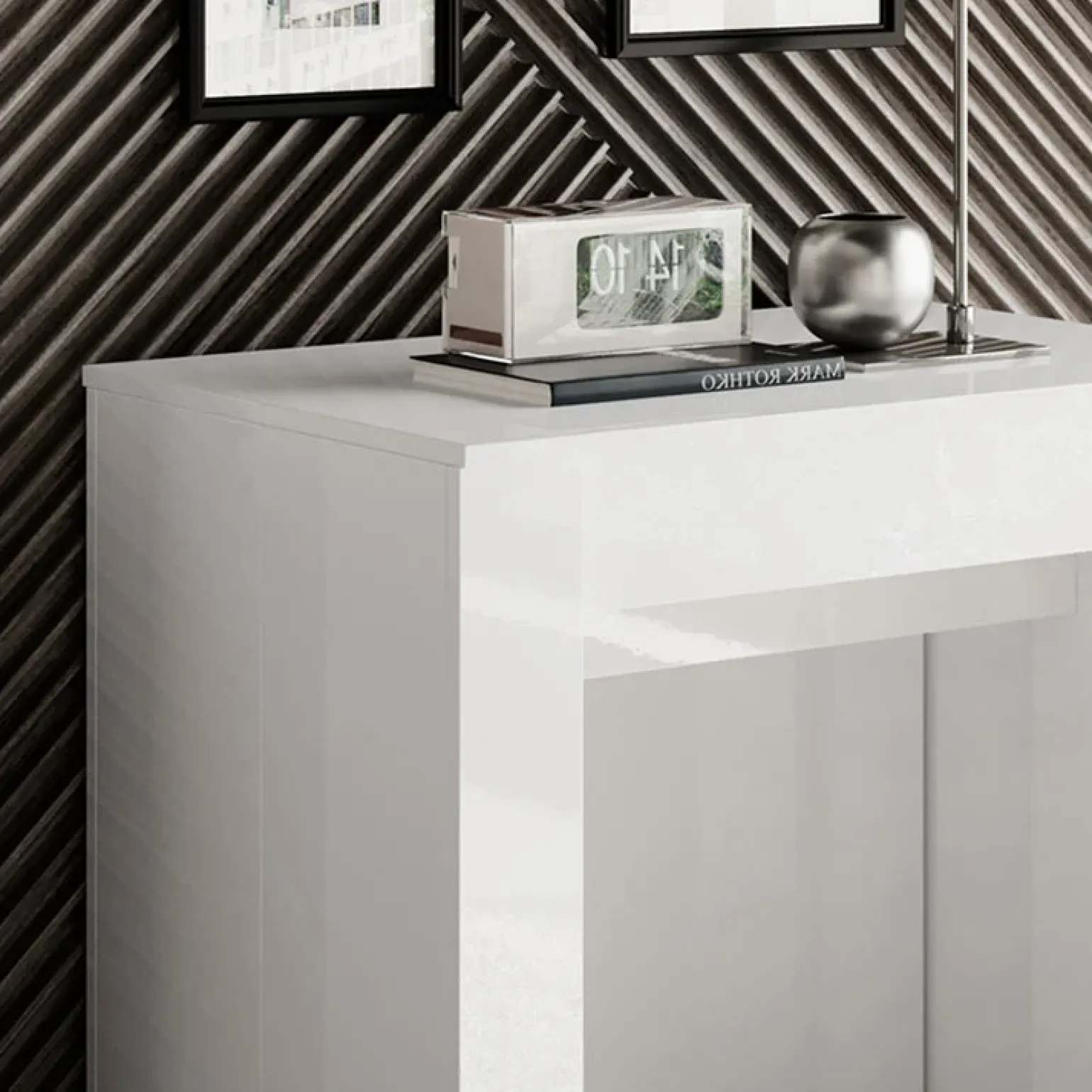 Tavolo 54/252cm allungabile moderno bianco lucido Violette