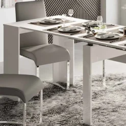 Tavolo 54/252cm allungabile moderno bianco lucido Violette