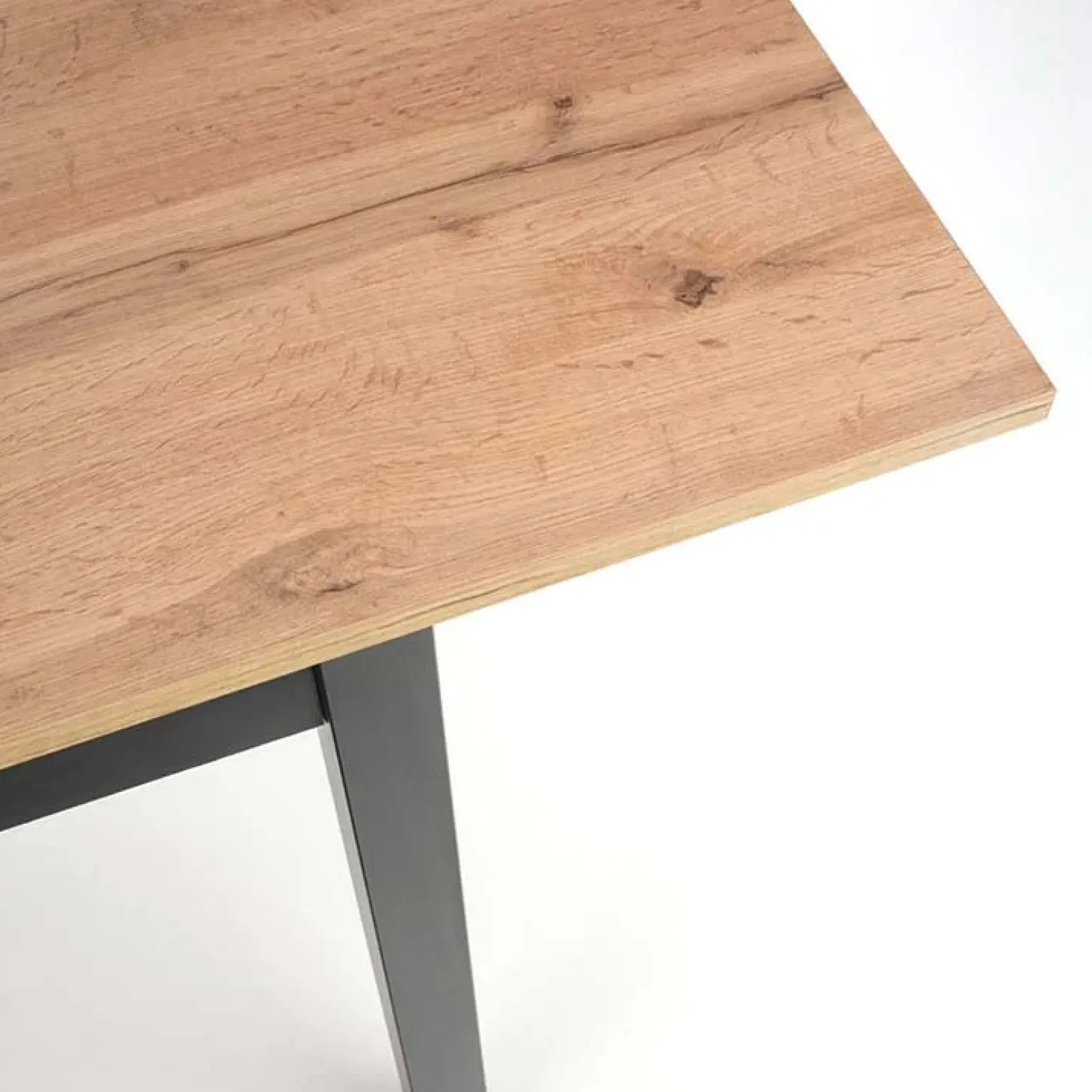 Tavolo 124/168cm allungabile moderno rovere wotan nero Sabo