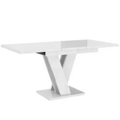 Tavolo 120/160cm allungabile moderno bianco lucido Coroline