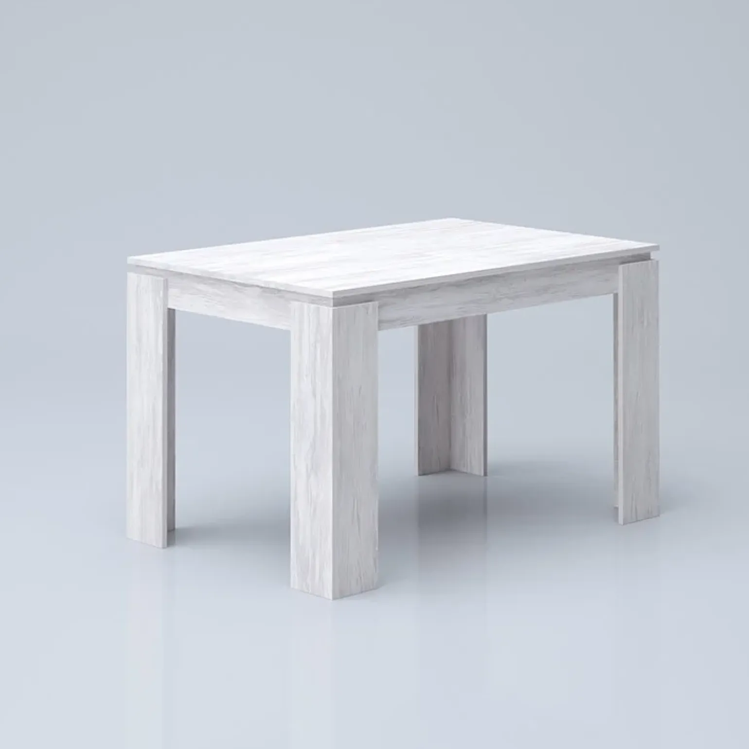 Tavolo 120/160cm allungabile moderno legno bianco frassinato Atena