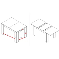 Tavolo 120/160cm allungabile moderno legno bianco frassinato Atena