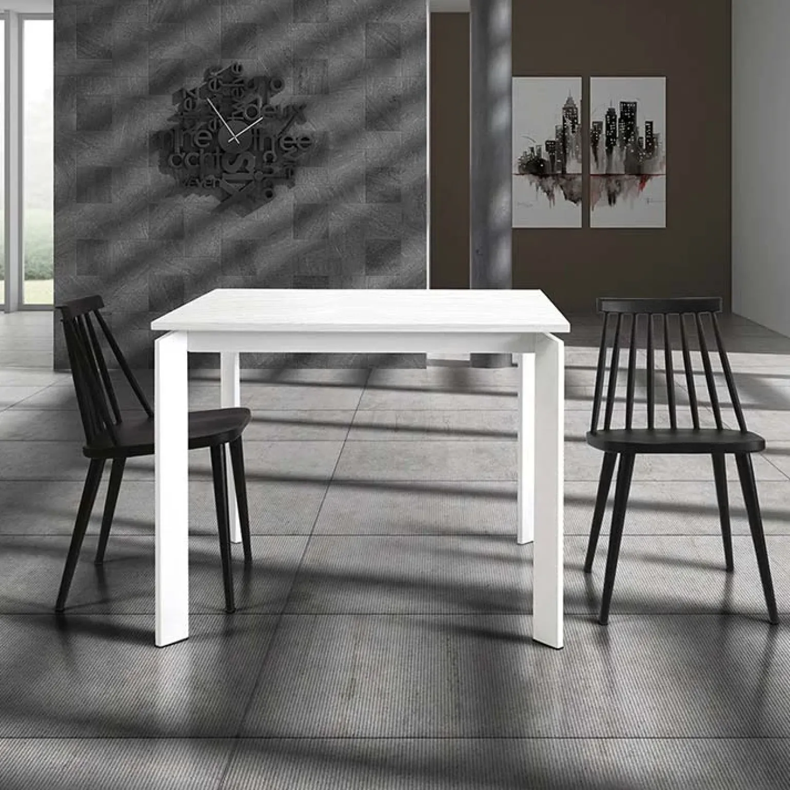 Tavolo 90/150cm allungabile moderno bianco frassinato Dylan Gihome®