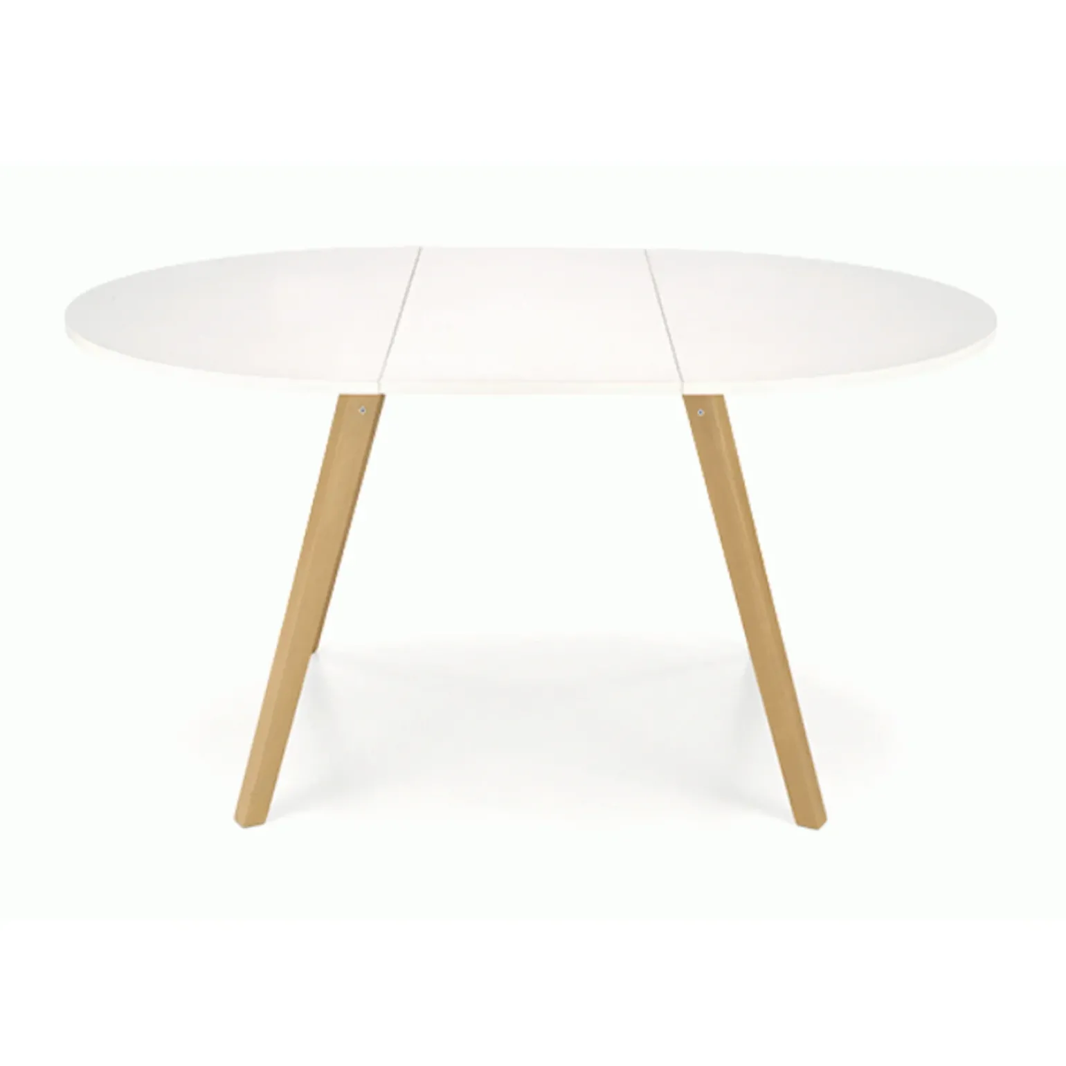 Tavolo 102/142cm allungabile rotondo bianco opaco rovere Medina