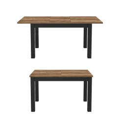Tavolo 130/175cm allungabile soggiorno quercia nero opaco Nebraska