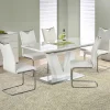 Tavolo 160/220cm bianco lucido Gerbera Gihome® da pranzo allungabile
