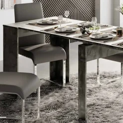 Tavolo 54/252cm consolle allungabile ossido nobilitato Violette