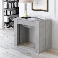 Tavolo 52/238cm consolle allungabile grigio cemento Virginia
