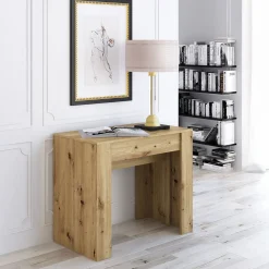 Tavolo 52/238cm consolle allungabile moderno rovere rustico Virginia