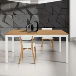 Tavolo 160/220cm da pranzo allungabile rovere naturale bianco Mark