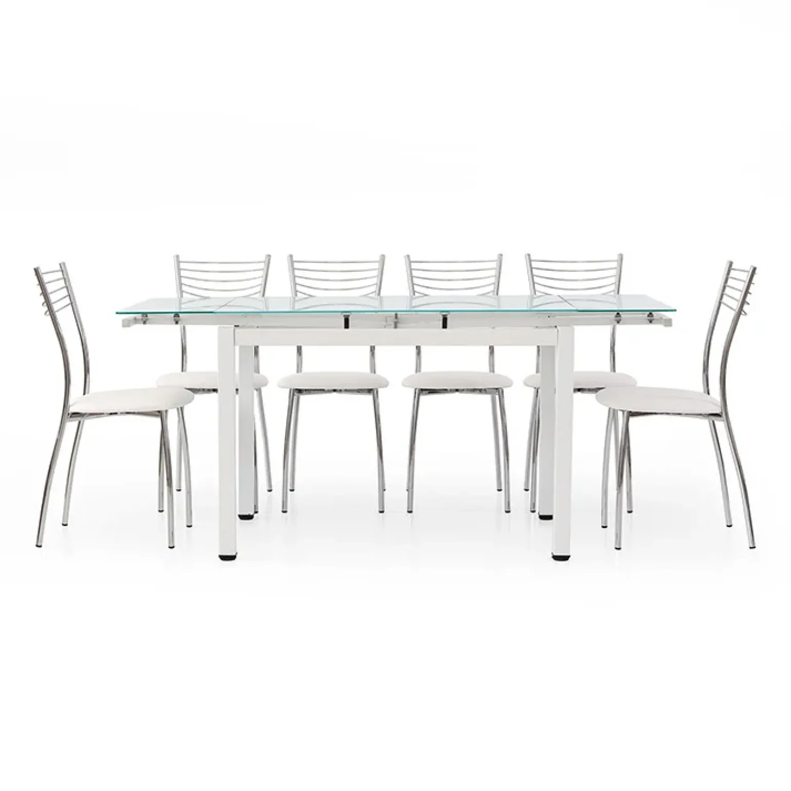 Tavolo 110/170cm in vetro allungabile moderno bianco Liem Gihome®