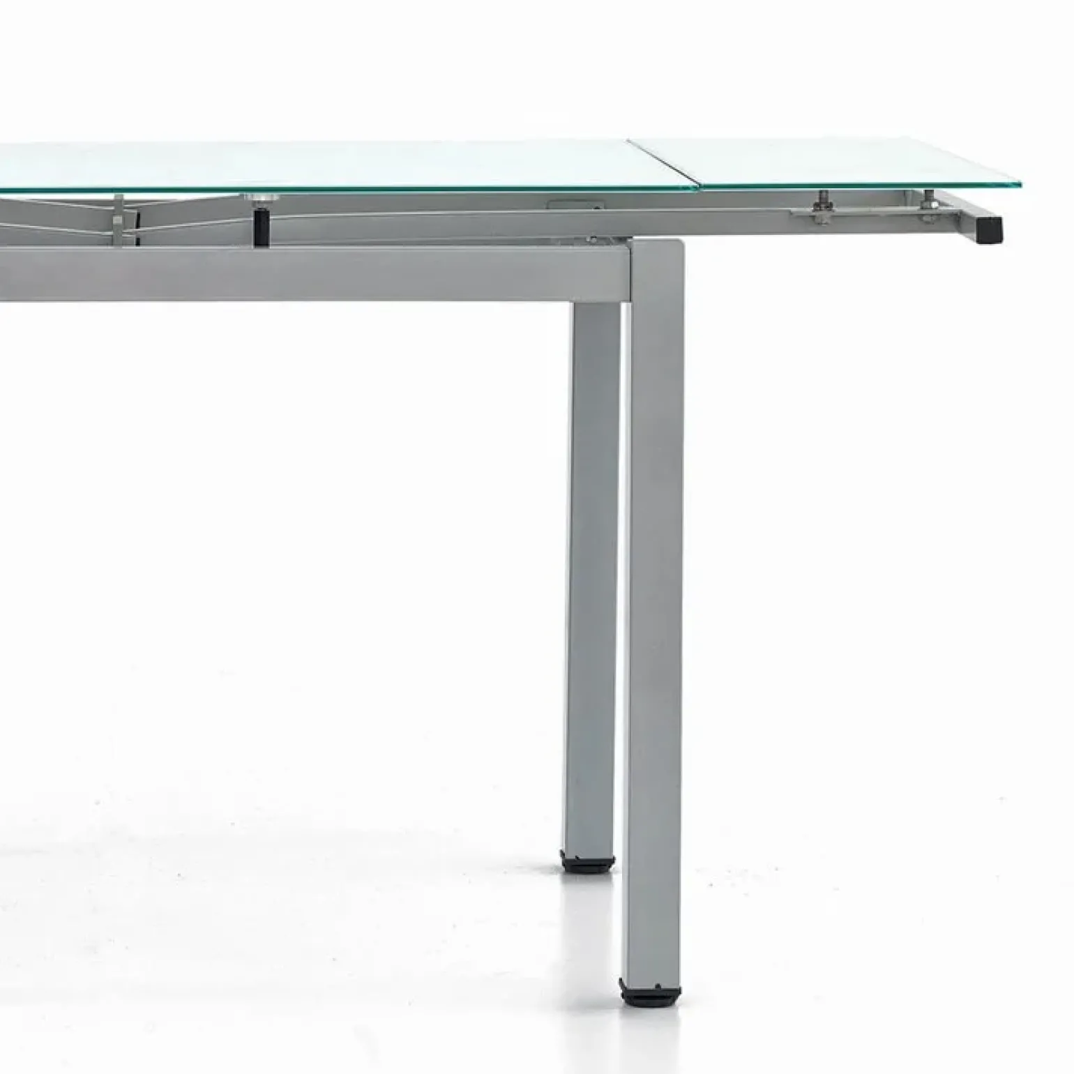 Tavolo 110/170cm in vetro allungabile grigio metallo Liem Gihome®