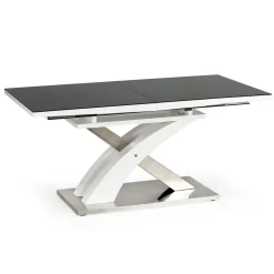 Tavolo 160/220cm in vetro allungabile nero bianco Iride Gihome®