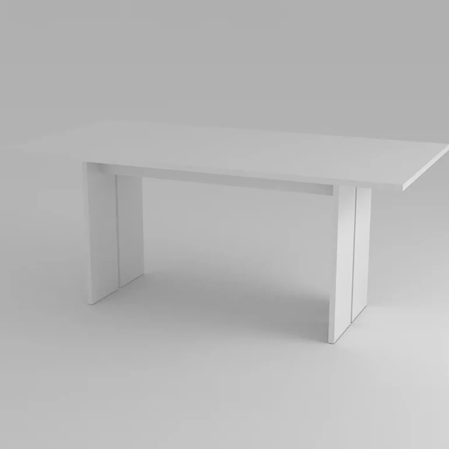 Tavolo 160cm moderno rettangolare bianco lucido Neve