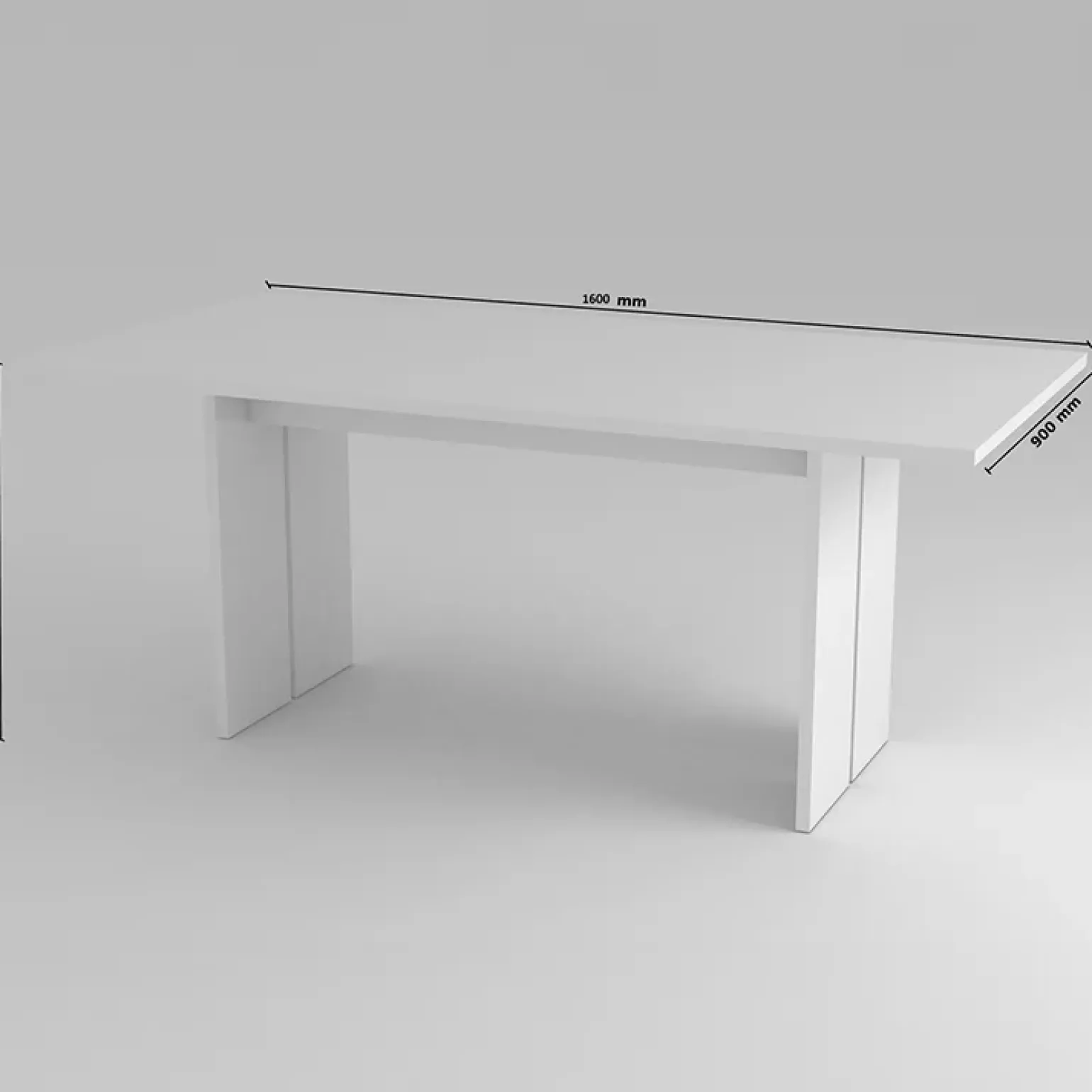 Tavolo 160cm moderno rettangolare bianco lucido Neve